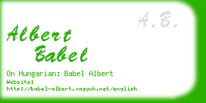 albert babel business card